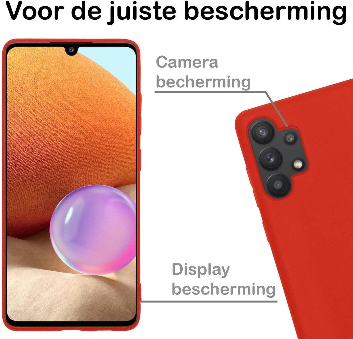 Samsung A32 5G Hoesje Siliconen - Rood