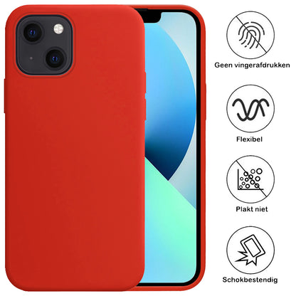 iPhone 13 Mini Hoesje Siliconen Backcover Lichtgewicht - Rood