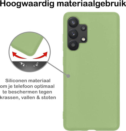 Samsung A32 5G Hoesje Siliconen Backcover Lichtgewicht - Groen