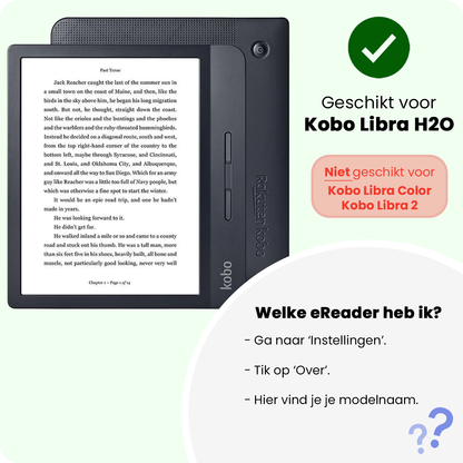 Kobo Libra H2O Bookcase Hoes Shockabsorberend - Zwart