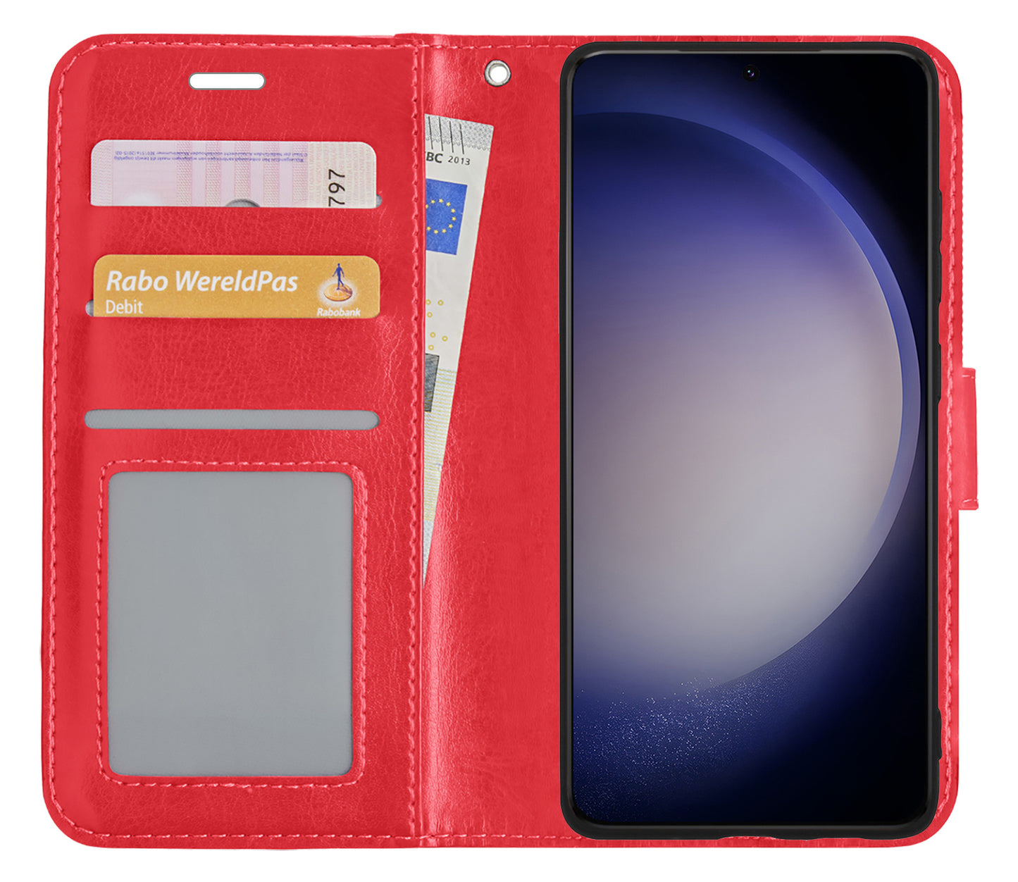 Samsung S23 Ultra Hoesje Book Case Kunstleer - Rood