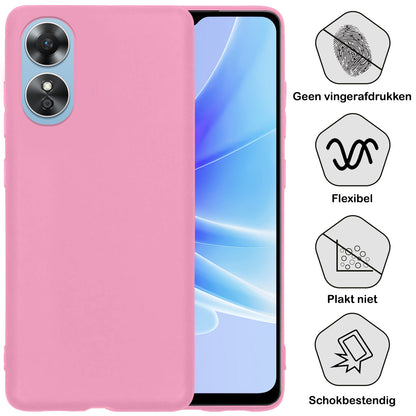 OPPO A17 Hoesje Siliconen Backcover Lichtgewicht - Lichtroze