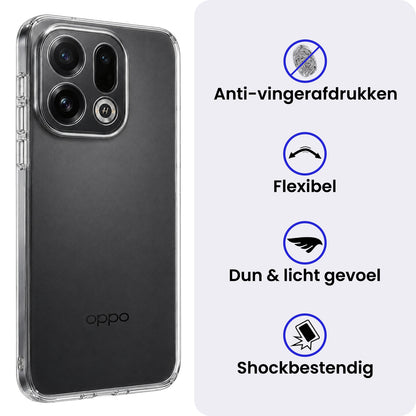 OPPO Find X9 Hoesje Siliconen Backcover Lichtgewicht - Transparant