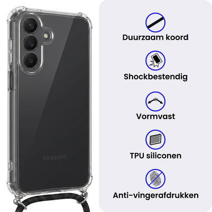 Samsung A27 Hoesje met Koord Backcover Shockproof - Transparant