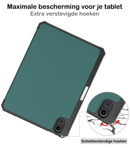 iPad Mini 6 Trifold Bookcase Hoes met Penhouder voor Apple Pen - Donkergroen