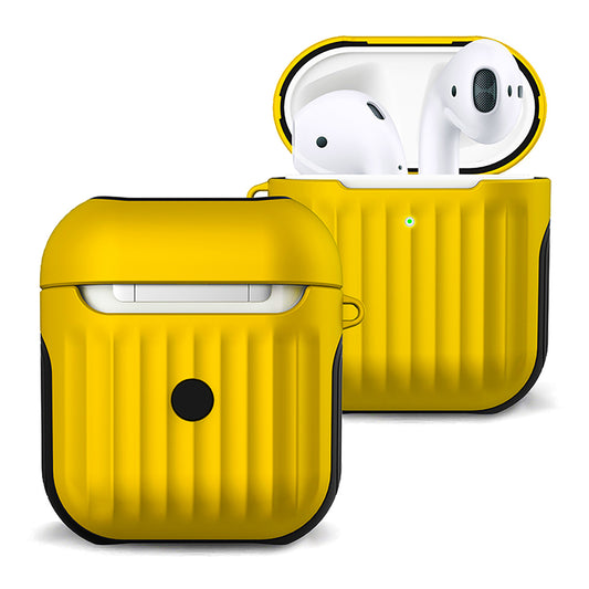 AirPods 1 Hoesje Hard Cover met Ribbels - Geel