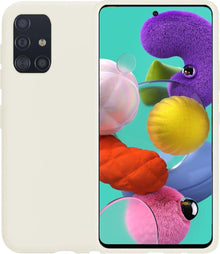 Samsung A51 Hoesje Siliconen Backcover Lichtgewicht - Wit
