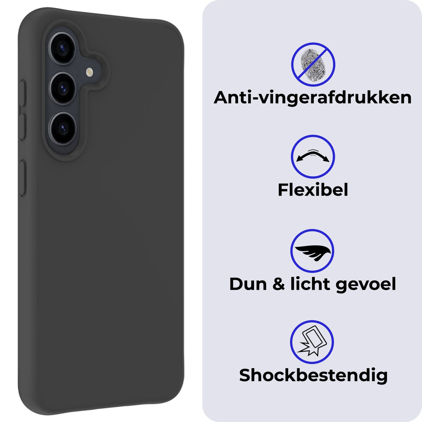 Samsung A55 Hoesje Siliconen - Zwart