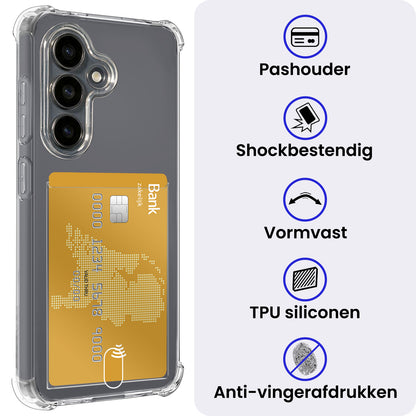 Samsung S26 FE Hoesje Kaarthouder Backcover Shockproof - Transparant