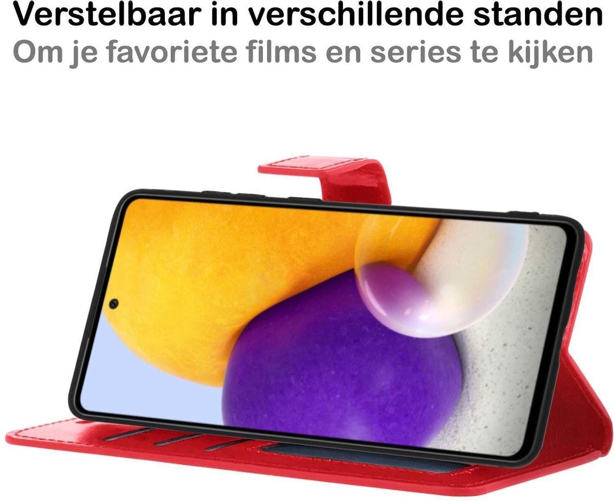 Samsung A72 5G Hoesje Book Case Kunstleer - Rood