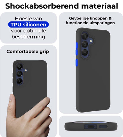 Samsung A15 Hoesje Siliconen Backcover Lichtgewicht - Zwart