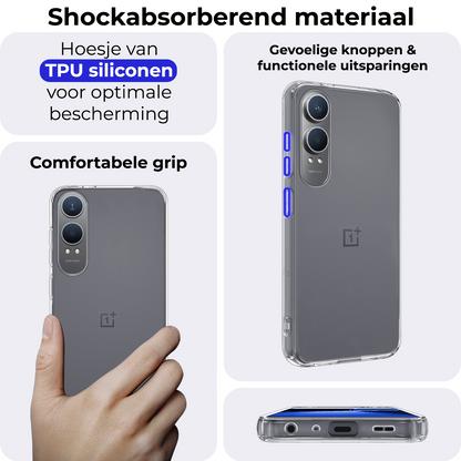 OnePlus Nord CE 4 Lite Hoesje Siliconen Backcover Lichtgewicht - Transparant
