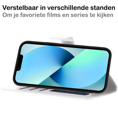 iPhone 13 Mini Hoesje Bookcase Cover Uitneembaar - Wit