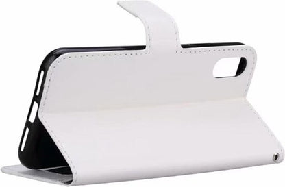 iPhone Xs Hoesje Bookcase Cover met Kaarthouder - Wit