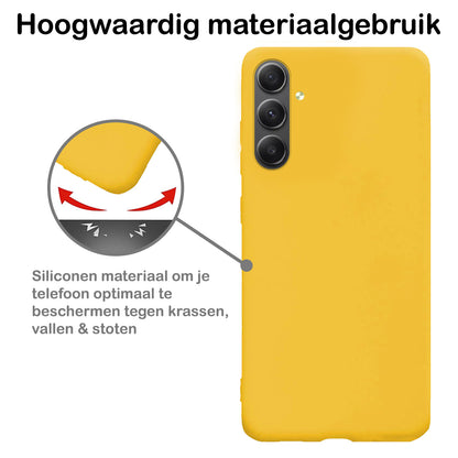 Samsung A54 Hoesje Siliconen - Geel