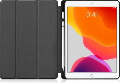 iPad 10.2 2019 Trifold Bookcase Hoes met Penhouder voor Apple Pen - Lichtblauw