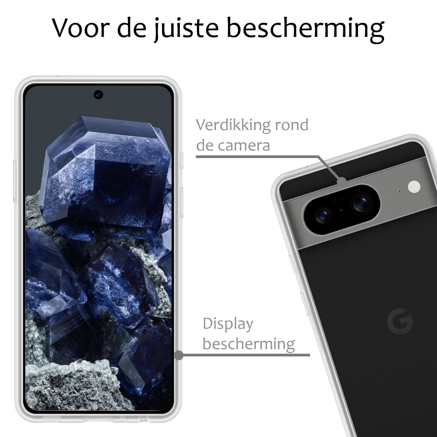 Google Pixel 8 Hoesje Siliconen - Transparant