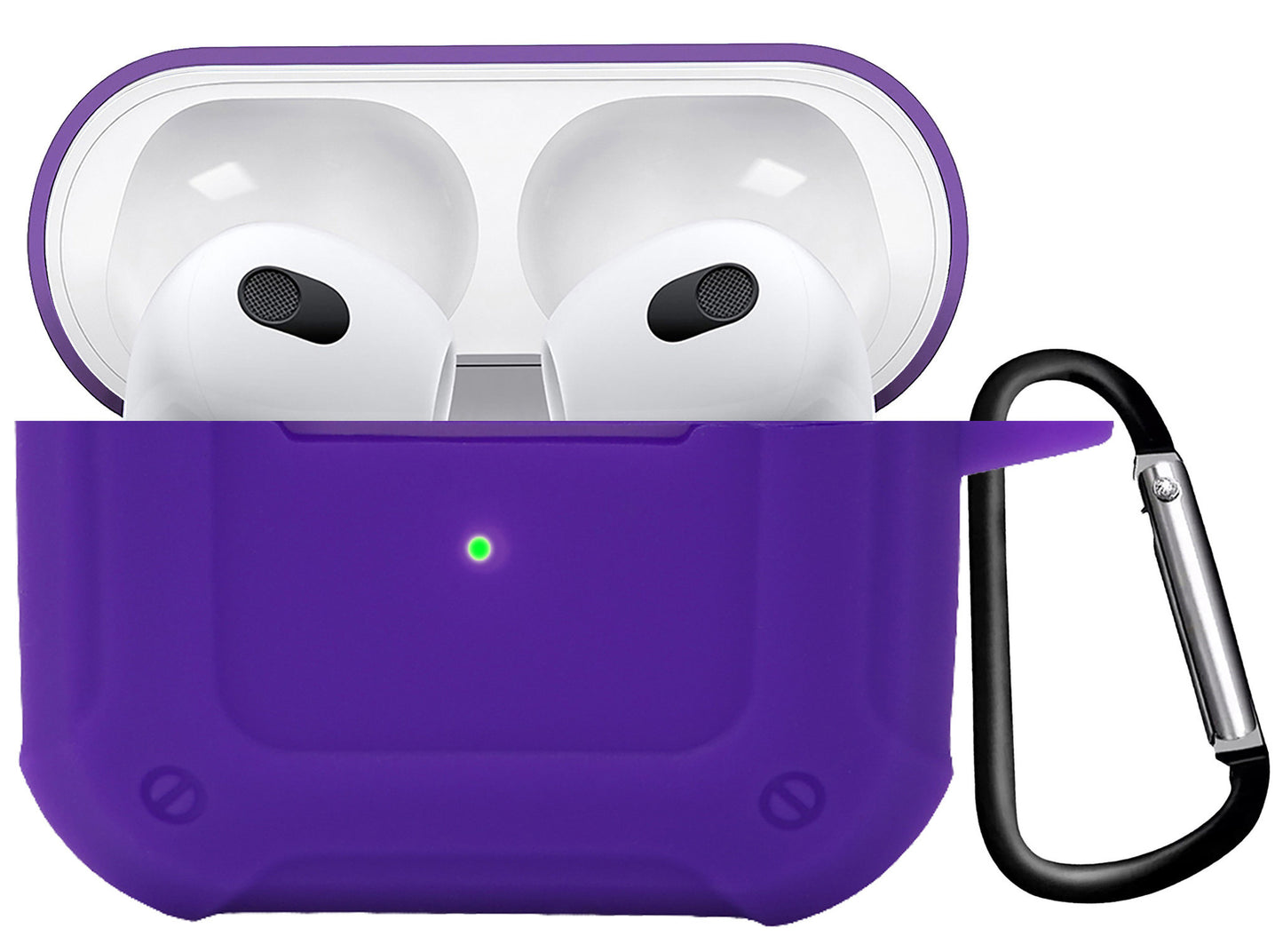 AirPods 3 Hoesje Shock Proof Case Siliconen met Clip - Paars