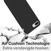 iPhone 8 Plus Hoesje Siliconen Backcover Lichtgewicht - Zwart