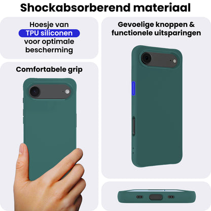 iPhone Air Hoesje Siliconen Backcover Lichtgewicht - Donkergroen