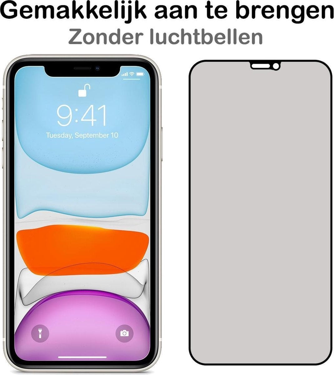 Screenprotector Geschikt voor iPhone X Screenprotector Privacy Tempered Glass