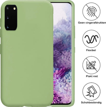 Samsung S20 Hoesje Siliconen Backcover Lichtgewicht - Groen