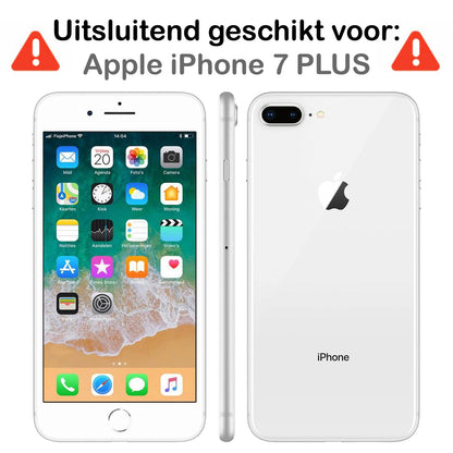 iPhone 7 Plus Hoesje met Ingebouwde Screen Protector - Zwart