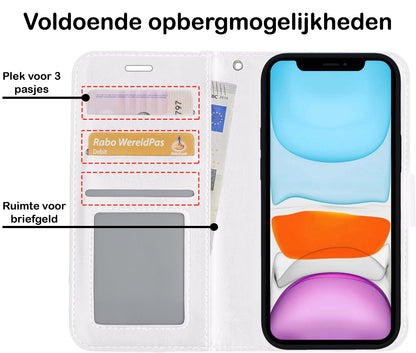 iPhone 12 Mini Hoesje Bookcase Cover Uitneembaar - Wit