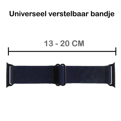 Horloge Bandje Geschikt Voor Apple Watch 1-8 / SE - 38/40/41 mm Bandje Stof - Donkerblauw