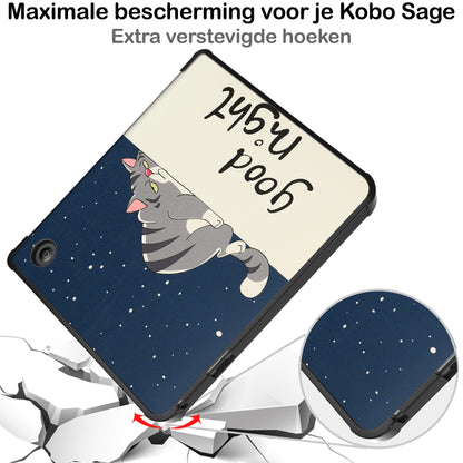 Kobo Libra 2 Trifold Hoesje - Kat