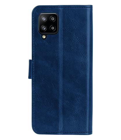 Samsung A12 Hoesje Bookcase Cover met Kaarthouder - Donkerblauw