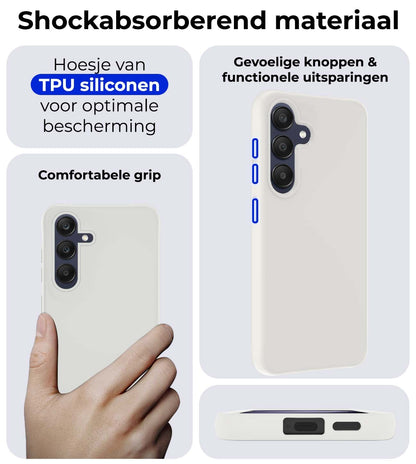 Samsung A25 Hoesje Siliconen Backcover Lichtgewicht - Wit