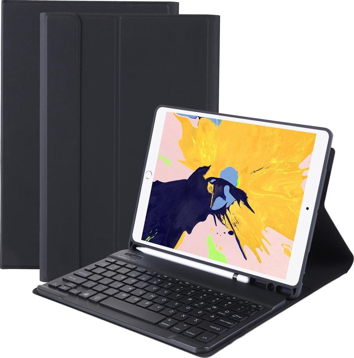 iPad 10.2 2019/2020 Hoesje Toetsenbord Case Kunstleer - Zwart