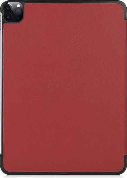 iPad Pro 2021 (11 inch) Trifold Bookcase Hoes - Donkerrood