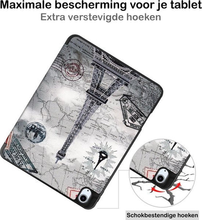 iPad Air 2020 Trifold Bookcase Hoes met Penhouder voor Apple Pen - Eiffeltoren