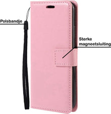 Samsung A52 5G Hoesje Bookcase Cover met Kaarthouder - Lichtroze