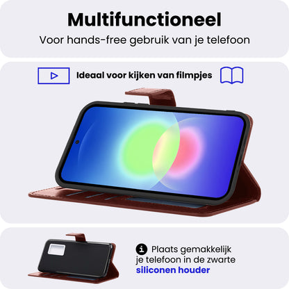Samsung A27 Hoesje Bookcase Cover met Kaarthouder - Bruin