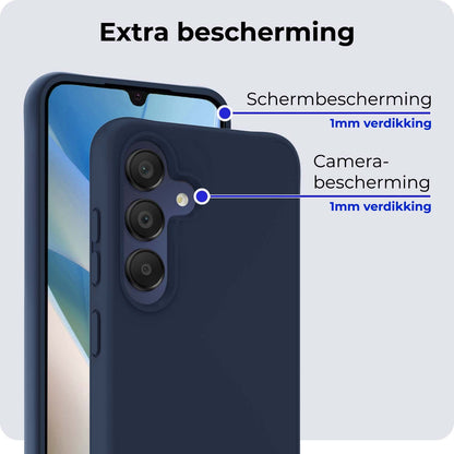 Samsung A15 Hoesje Siliconen Backcover Lichtgewicht - Donkerblauw