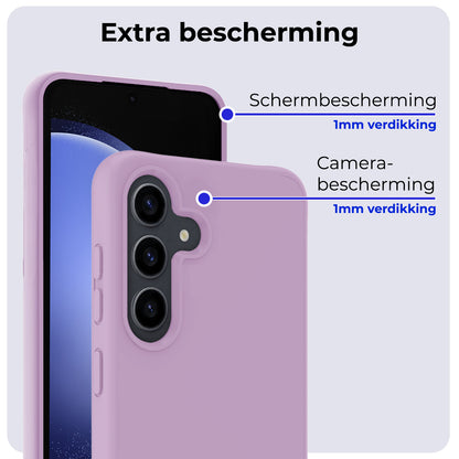 Samsung S23 FE Hoesje Siliconen Backcover Lichtgewicht - Lila