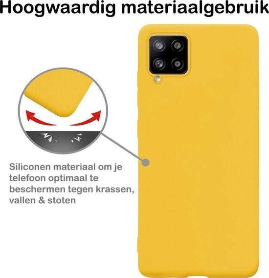 Samsung A12 Hoesje Siliconen - Geel