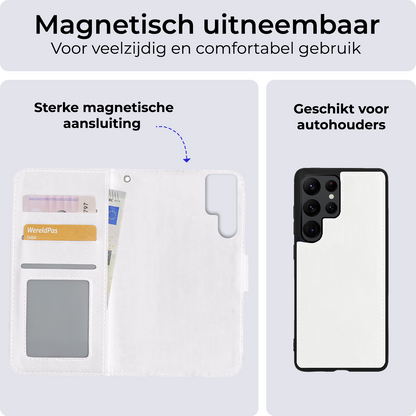 Samsung S22 Ultra Hoesje Bookcase Cover Uitneembaar - Wit