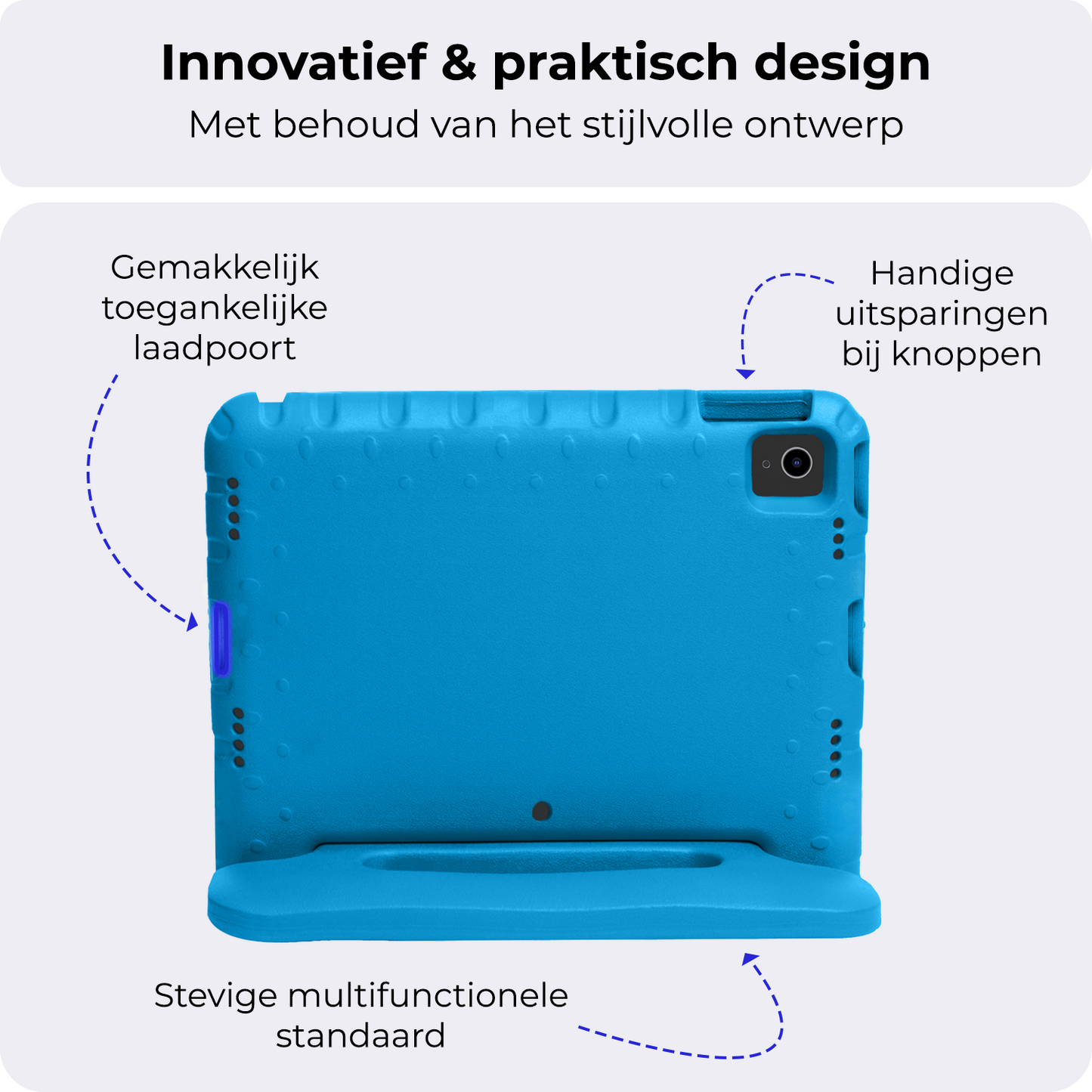 iPad Air 2024 (13 inch) Hoesje Kids Cover Bumper - Blauw