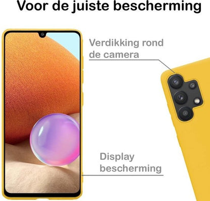 Samsung A32 5G Hoesje Siliconen Backcover Lichtgewicht - Geel