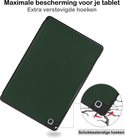 Samsung Galaxy Tab S6 Lite Tablethoes Smcpen Met Screenprotector - Donkergroen