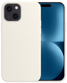 iPhone 15 Hoesje Siliconen Backcover Lichtgewicht - Wit