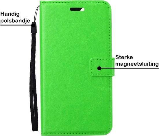 iPhone 12 Hoesje Book Case Kunstleer - Groen