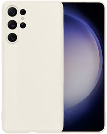 Samsung S23 Ultra Hoesje Siliconen Backcover Lichtgewicht - Wit