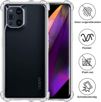 OPPO Find X3 Pro Hoesje Shockproof Backcover Siliconen - Transparant
