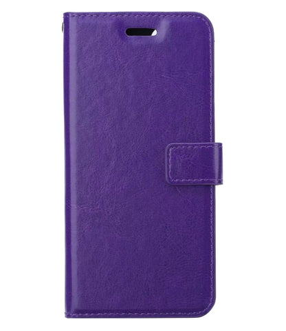 iPhone 14 Plus Hoesje Bookcase Cover met Kaarthouder - Paars