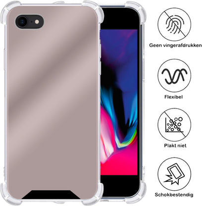 iPhone SE 2022 Hoesje Shockproof Backcover Siliconen - Rosé goud
